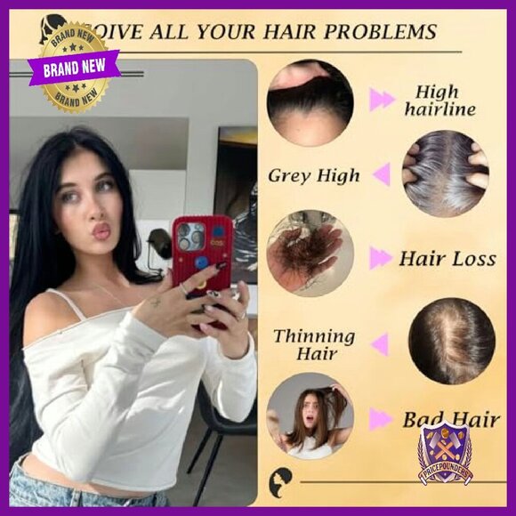 20 Inch Synthetic Hair Topper for Thinning Hair, Heat Resistant Clip In main image 4